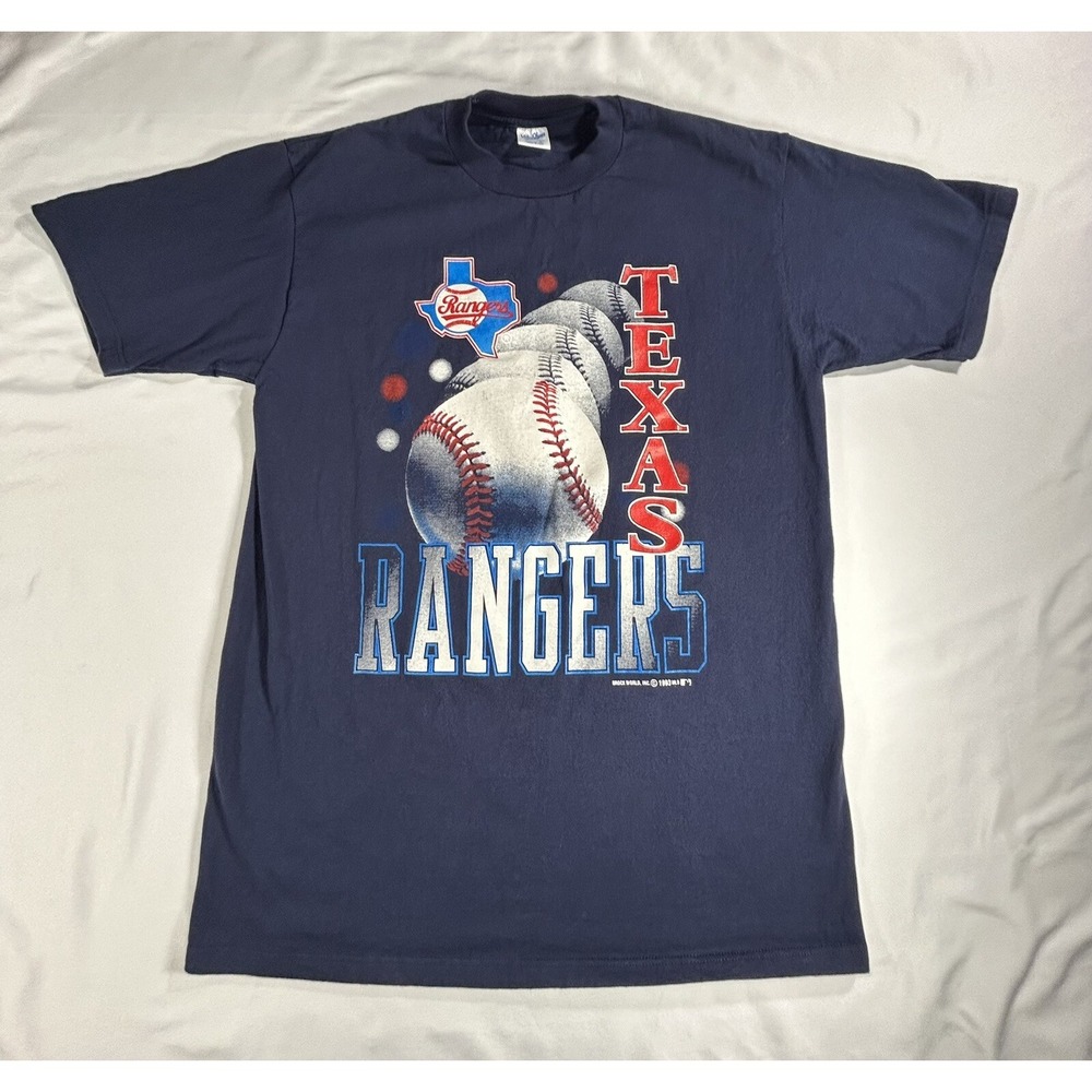 Vintage Velva Sheen Texas Rangers MLB Baseball Shirt Size‎ Men's Large